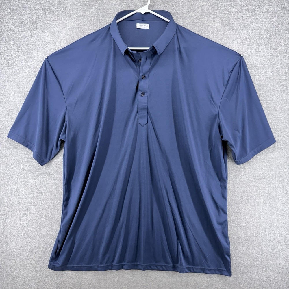 Collars & Co Golf Polo Shirt Men Size 4XL Blue Short Sleeve